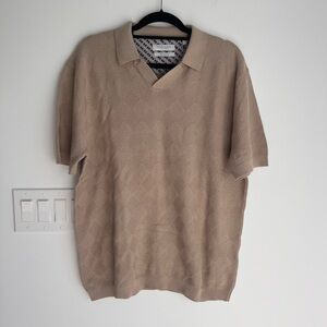 DENIM & FLOWER Ricky Singh Textured 100% Cotton Knit Polo Men’s Size XL NEW